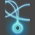 Light Up Necklace - Circle Pendant w/ Lanyard - Blue